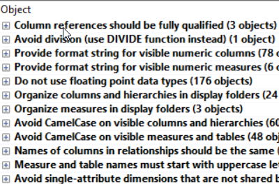 Best Practice Analyzer recommendations