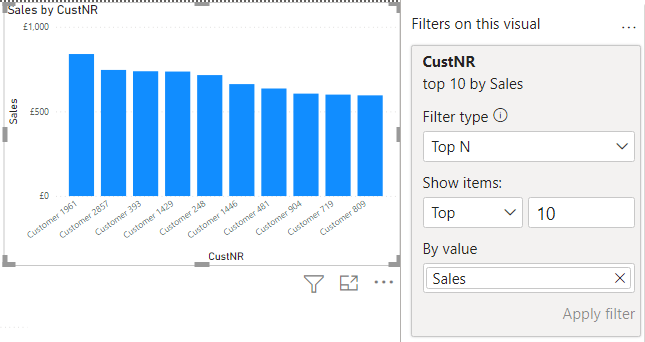 Top N filter