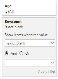 Measure filter for a slicer