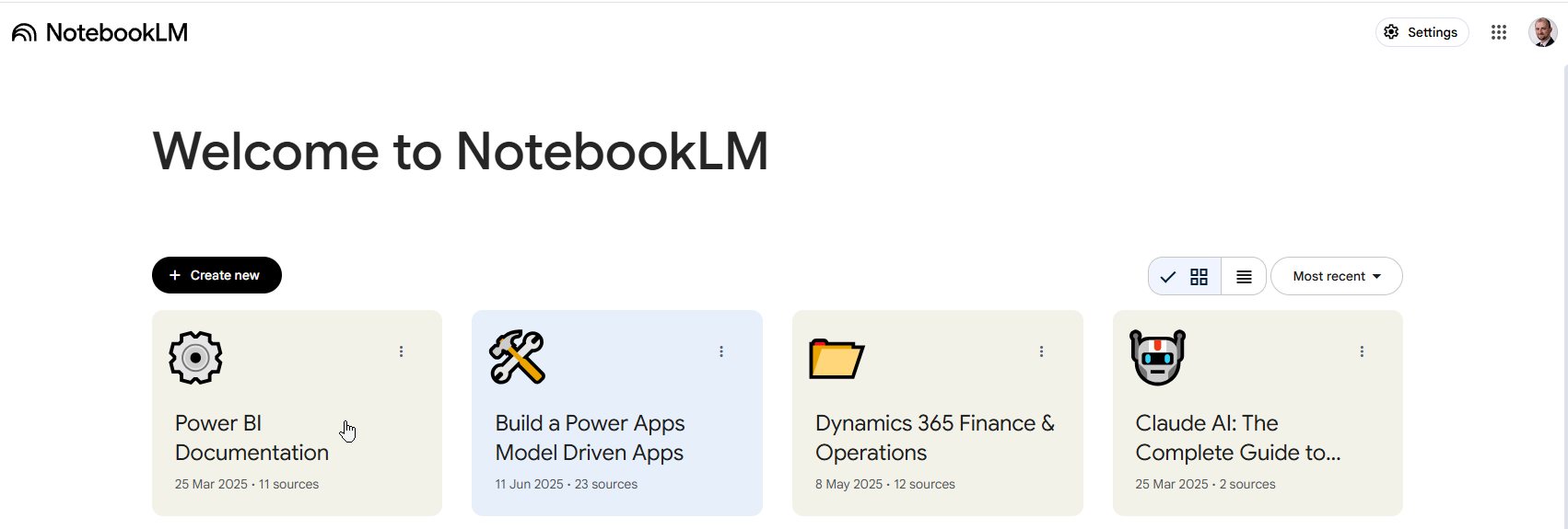 NotebookLM Interface