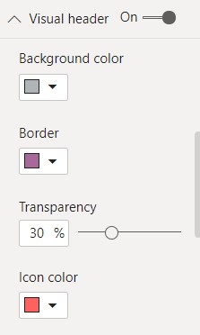 Visual Header formating