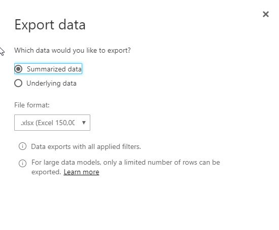 Export Data Dialog